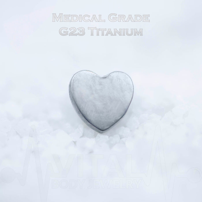 Heart Shape 14G Titanium Dermal Anchor Tops, PVD Coated in Gold - Vital Body Jewelry