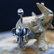 Elephant Surgical Steel Belly Rings in Rose Gold, Gold and Silver Color - Vital Body Jewelry