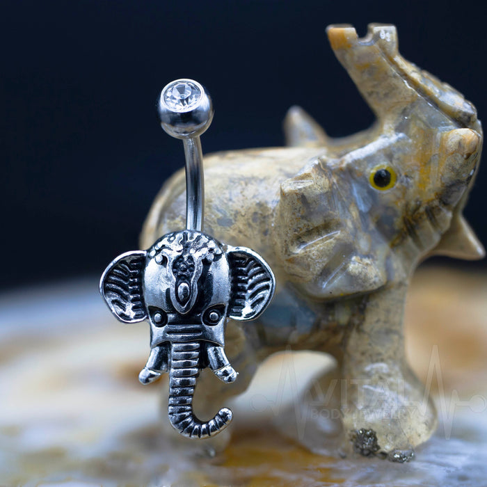 Elephant Surgical Steel Belly Rings in Rose Gold, Gold and Silver Color - Vital Body Jewelry