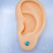 20G surgical steel stud earrings with turquoise, amethyst, jade, and tiger's eye semi-precious stones for elegant everyday wear