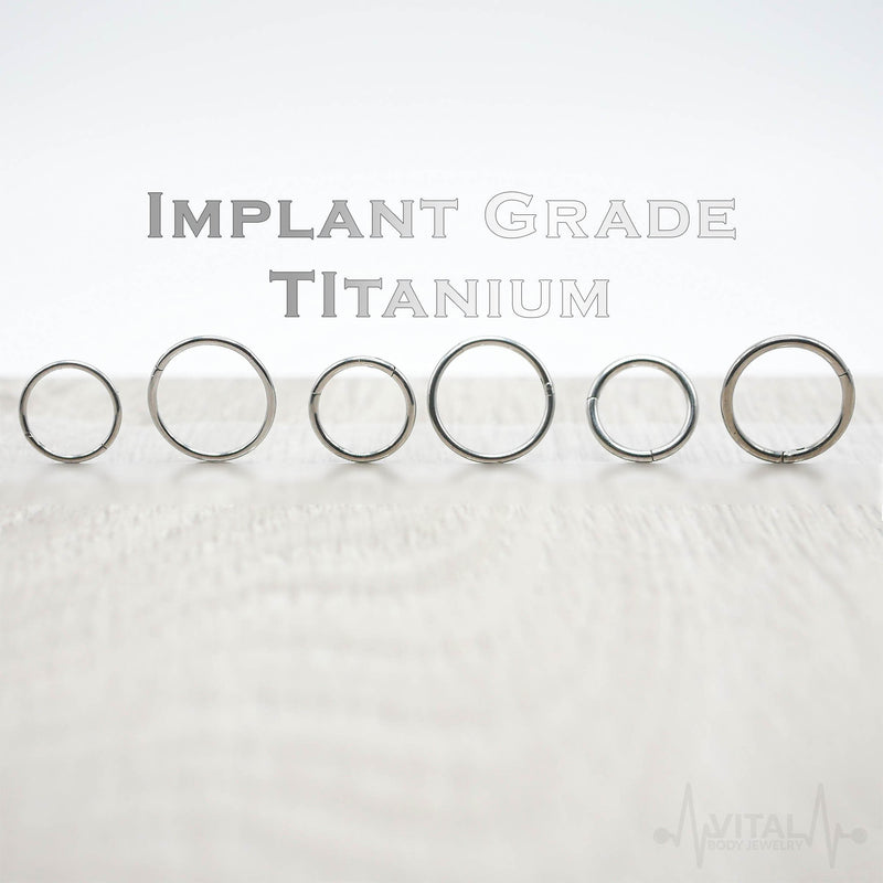 18G titanium hinged segment nose ring with sleek silver finish for effortless wear and minimalistic style