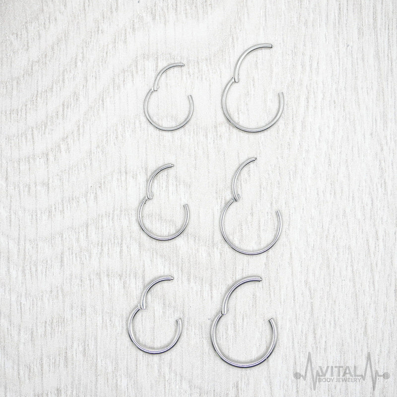 18G titanium hinged segment nose ring with sleek design for effortless wear and healing piercings.