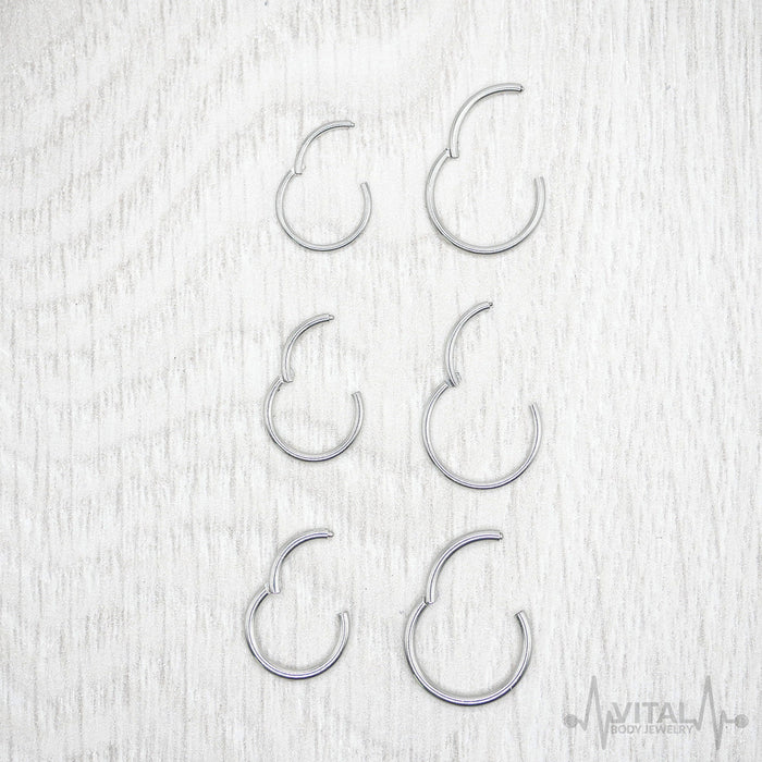 18G titanium hinged segment nose ring with sleek design for effortless wear and healing piercings.