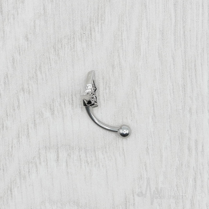 16G Bat Eyebrow Ring - Surgical Steel barbell, Daith Earring, Daith Piercing, Rook Earring, Rook Piercing, Curved Barbell 8mm