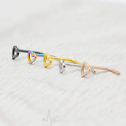 20G surgical steel L-bend nose ring with heart stud, hypoallergenic and comfortable for daily wear