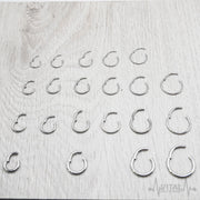 18G titanium hinged segment nose ring with sleek silver finish for effortless wear and versatility in styling.