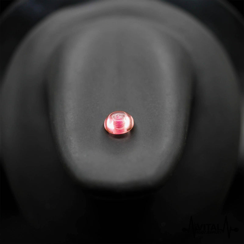 14G Retainer Tongue barbell, Acrylic and Flexible with Half Ball in Pink, Clear and Flesh colors