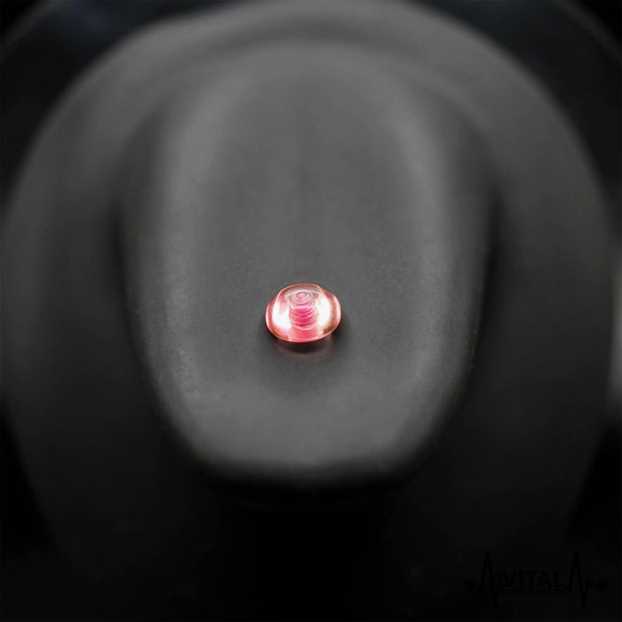14G Retainer Tongue barbell, Acrylic and Flexible with Half Ball in Pink, Clear and Flesh colors