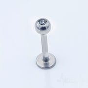 16G Surgical Steel Labrets with Jeweled Ball For Ear Cartilage, Labret, Monroe