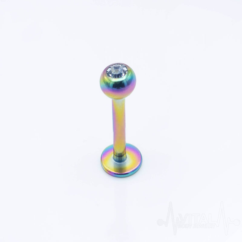 16G Surgical Steel Labrets with Jeweled Ball For Ear Cartilage, Labret, Monroe