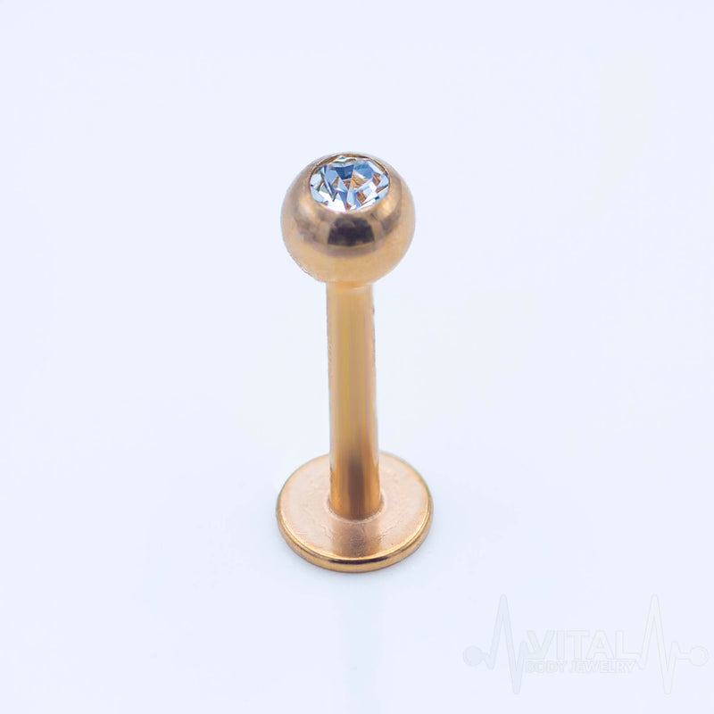 16G Surgical Steel Labrets with Jeweled Ball For Ear Cartilage, Labret, Monroe