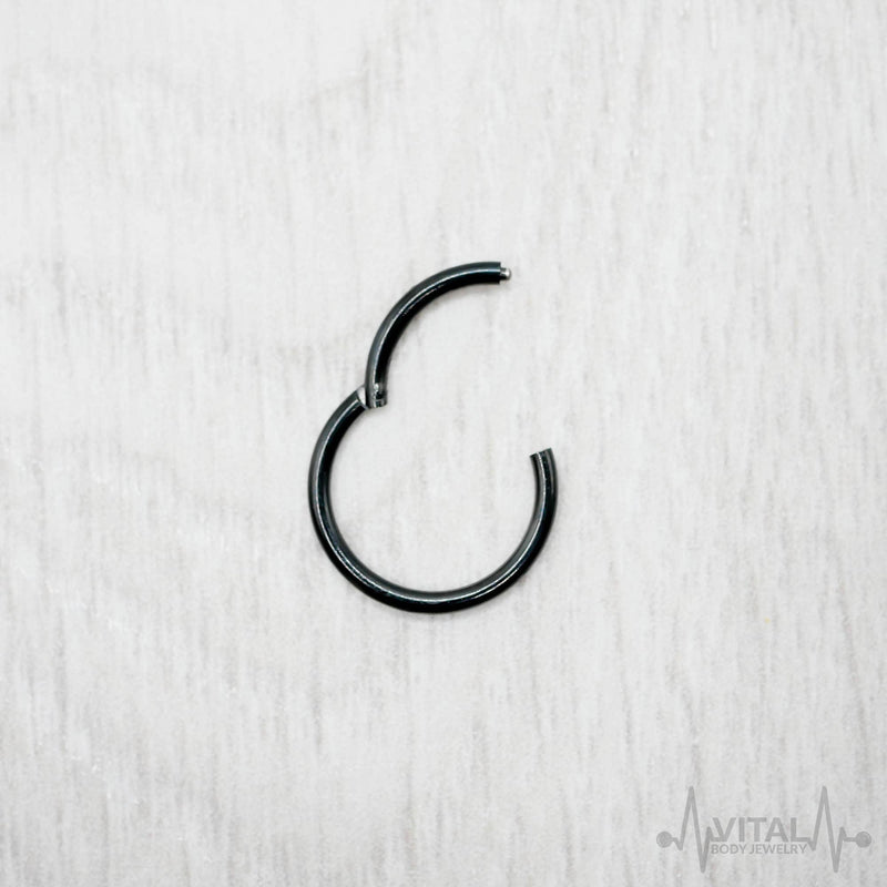 20G 18G 16G 14G Black Titanium Clicker Hinged Segment Nose Ring Septum Daith Hoop