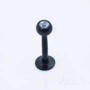 16G surgical steel labret stud with 3mm jeweled ball end for versatile lip and cartilage piercings