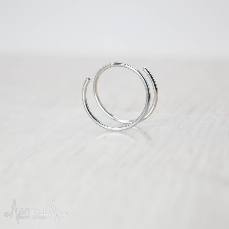 20G Surgical Steel Double Hoop Ring Earrings, for lobe, cartilage, nose and more. Silver, Black, Gold, Rose Gold and Rainbow Colors