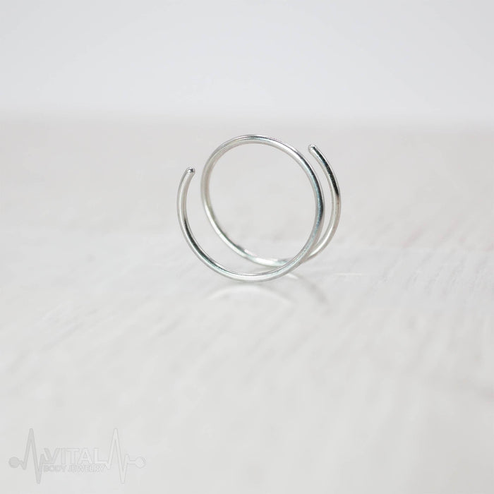 20G Surgical Steel Double Hoop Ring Earrings, for lobe, cartilage, nose and more. Silver, Black, Gold, Rose Gold and Rainbow Colors