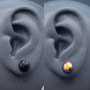 16G surgical steel dome fake plugs in multiple colors, featuring 8mm ball design for a stylish, lightweight look without ear gauging