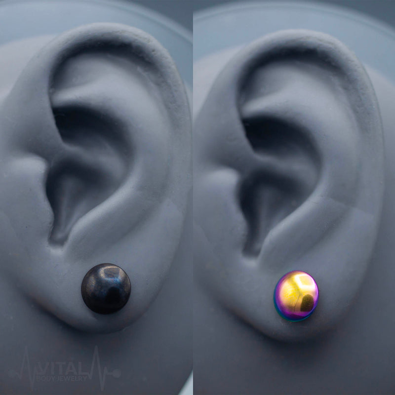 16G surgical steel dome fake plugs in multiple colors, featuring 8mm ball design for a stylish, lightweight look without ear gauging