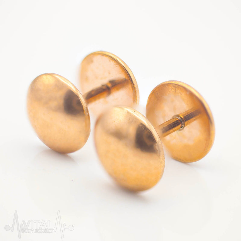 Pair of Surgical Steel Dome Fake Plugs, Surgical Steel, Multiple Colors: Black, Gold, Rainbow, Blue, Purple, Rose Gold